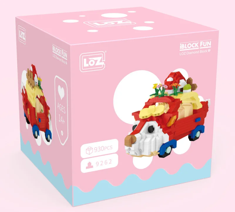 

LOZ Mini Blocks Cartoon Fox Car Model DIY Educational Toy Pet Small Bricks Brinquedo Kids Building Bricks Gift Girl Present 9262