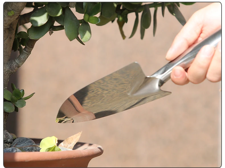 Small shovel garden tool small spade light metal garden shovel garden digging with scale