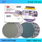10 Диск 6 дюймов 152 мм 3M Trizact пирамиды дисковый крючок на застежке-липучке; Губка наждачная бумага влажные и сухие P3000 P5000 для полировки и шлифования