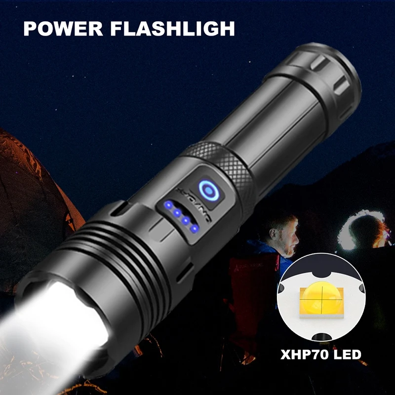 

Lamp XHP70 Outdoor Flashlight USB Zoom Led Torch XHP70 18650 or 26650 Battery Best Camping, Outdoor