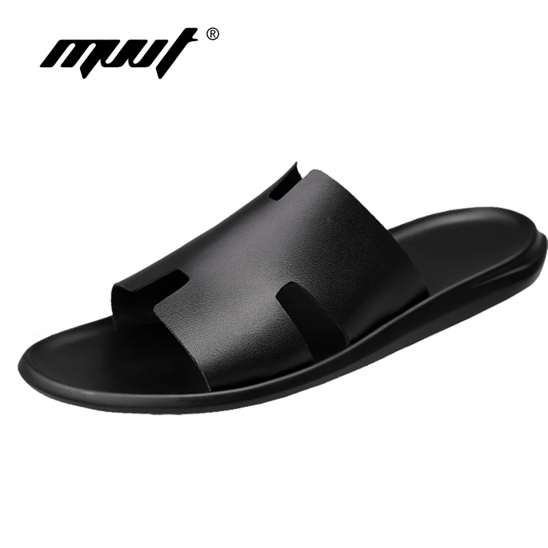 Брендовые летние мужские шлепанцы на плоской подошве повседневные пляжные из