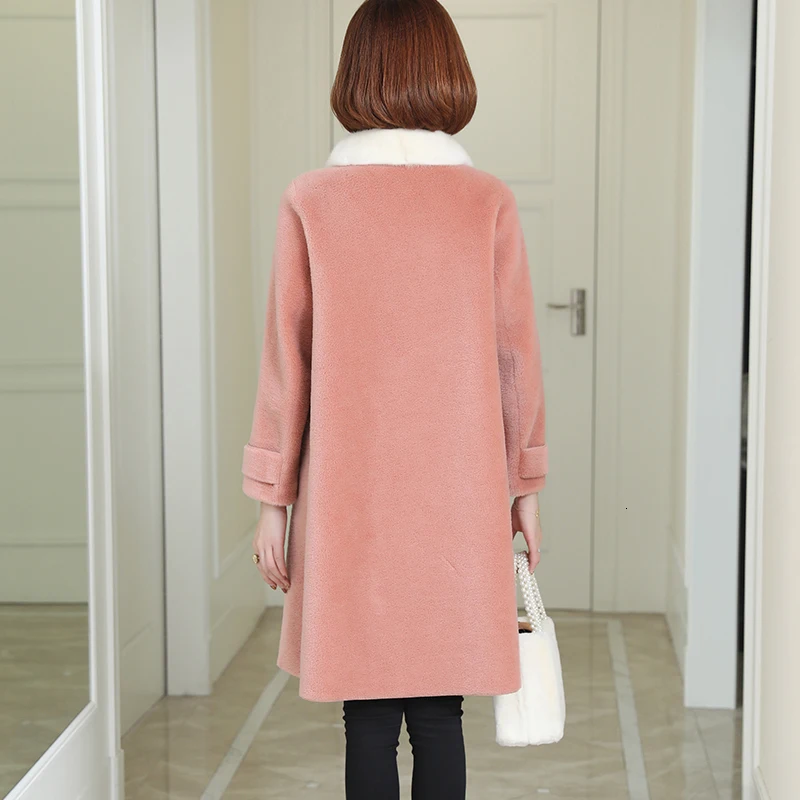 Пальто из натурального меха зимняя куртка женское меховое пальто с воротником