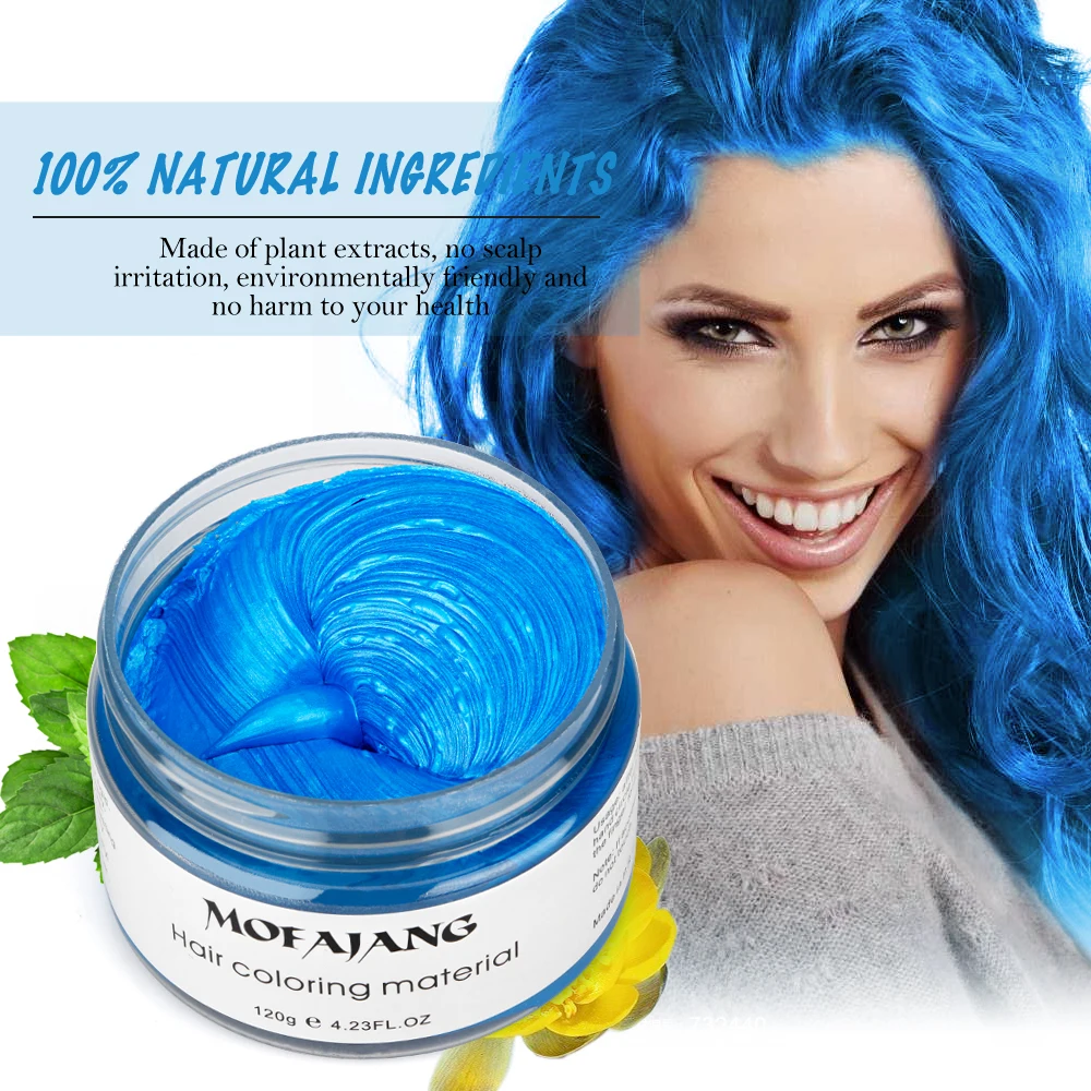 Color Hair Wax Styling Pomade Silver Grandma Grey Temporary Dye Disposable Fashion Festival Celebrate Molding Coloring Mud Cream | Красота и
