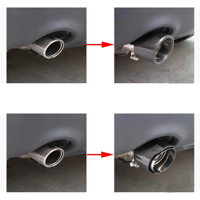 Выхлопная Муфельная насадка для автомобиля глянцевый углеродный глушитель