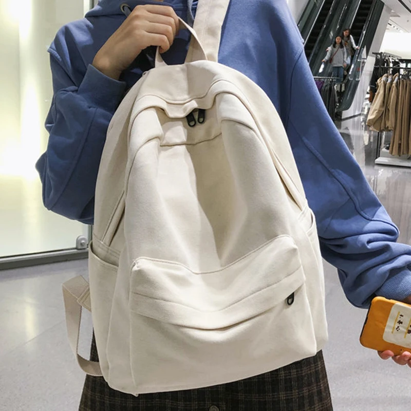 

Модный женский рюкзак для книг, хлопковый женский рюкзак для девочек-подростков, колледжа, мужская дорожная сумка, черная школьная сумка, ст...