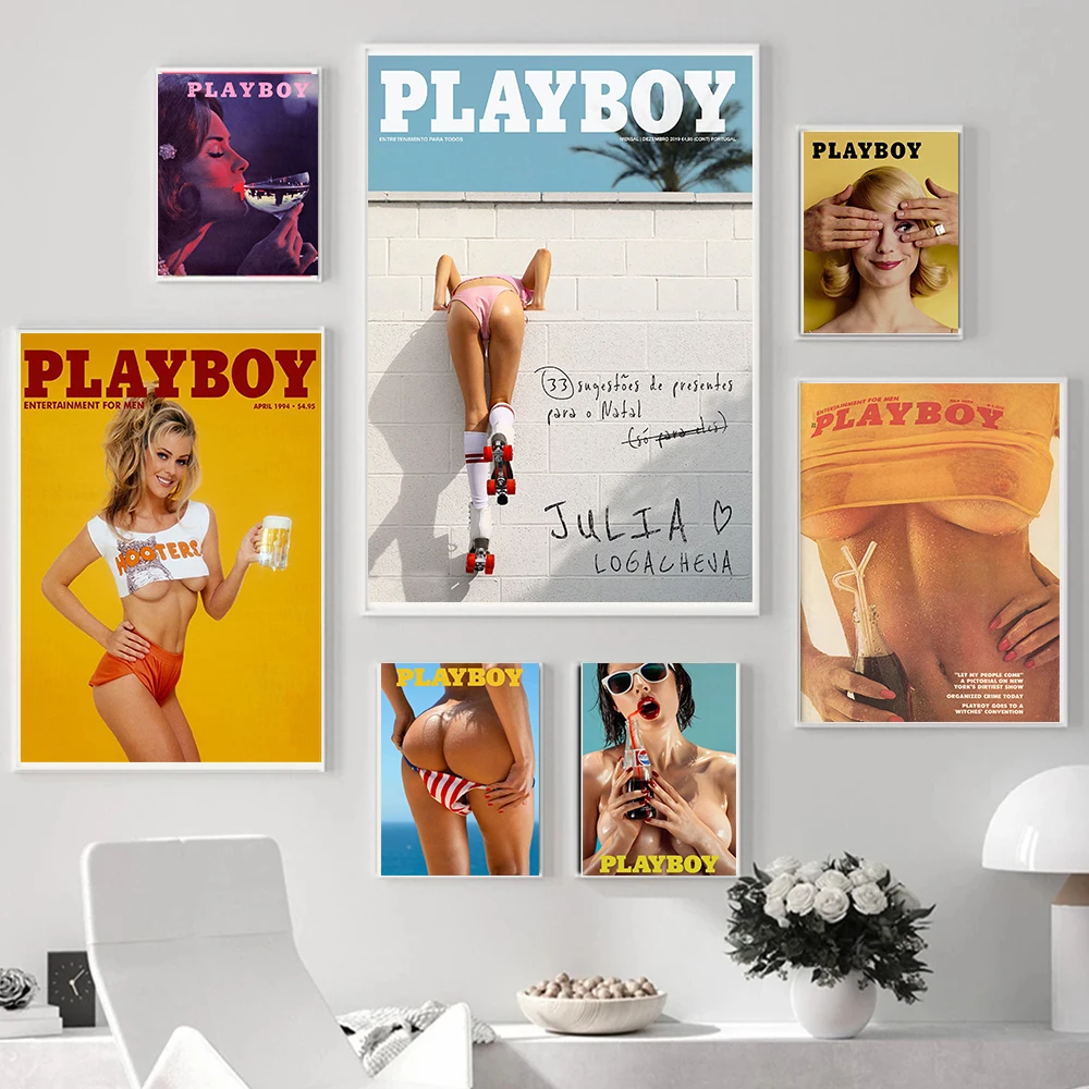 

Fashion Canvas Painting Poster Wall Art Print Playboy Vogue Magazine Woman Bikini Pictures Home Decor Living Room Decoration