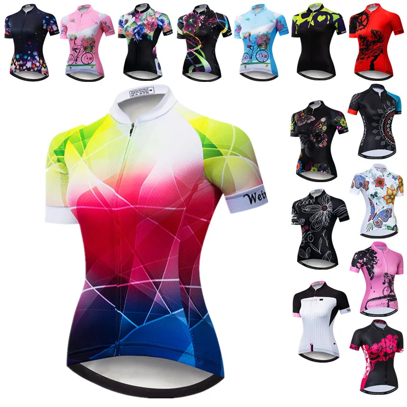 

Weimostar Bike Team Cycling Jersey Women Short Sleeve Mountain Bike Clothing Maillot Ciclismo Racing Bicycle Shirt Cycle Wear