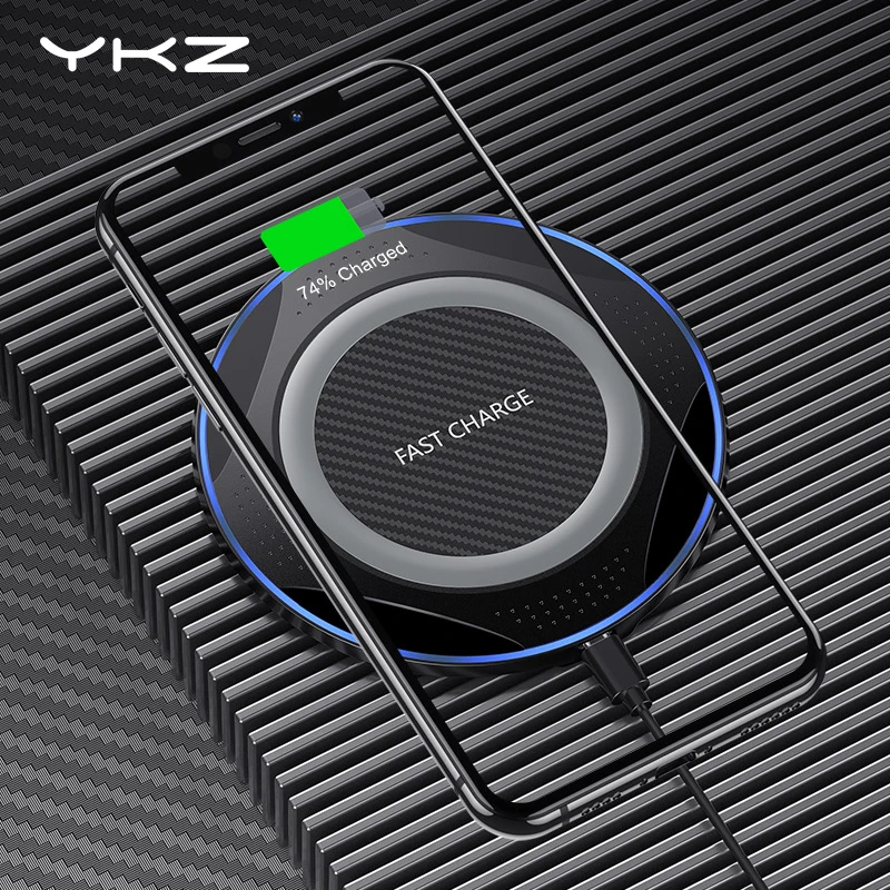 Беспроводное зарядное устройство YKZ Qi 10 Вт настольное для iPhone 11 Samsung S9 Xiaomi 9 Huawei P30