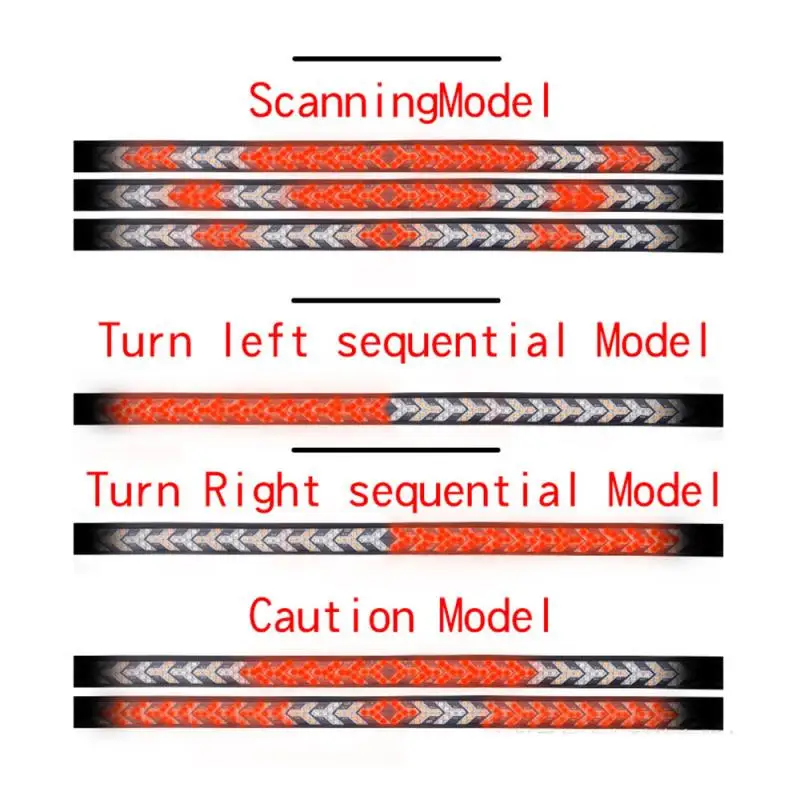 

New 1pcs Dual-color Pickup Truck Tail Light Strip Bar With Steering Scanning Double Flashing Pickup Truck Light 6 Car Stickers