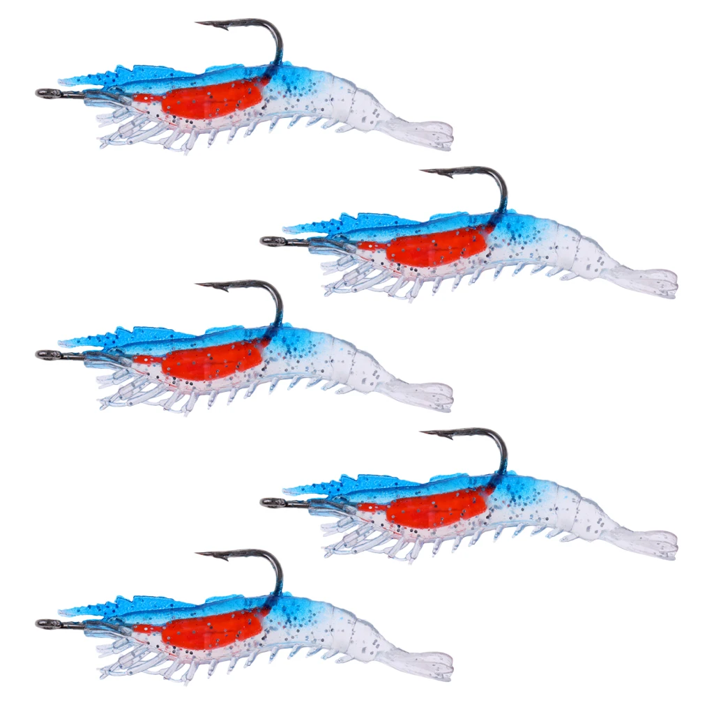 5 шт 3D гель Cfish мягкие приманки рыболовные снасти реалистичные креветки с колючим
