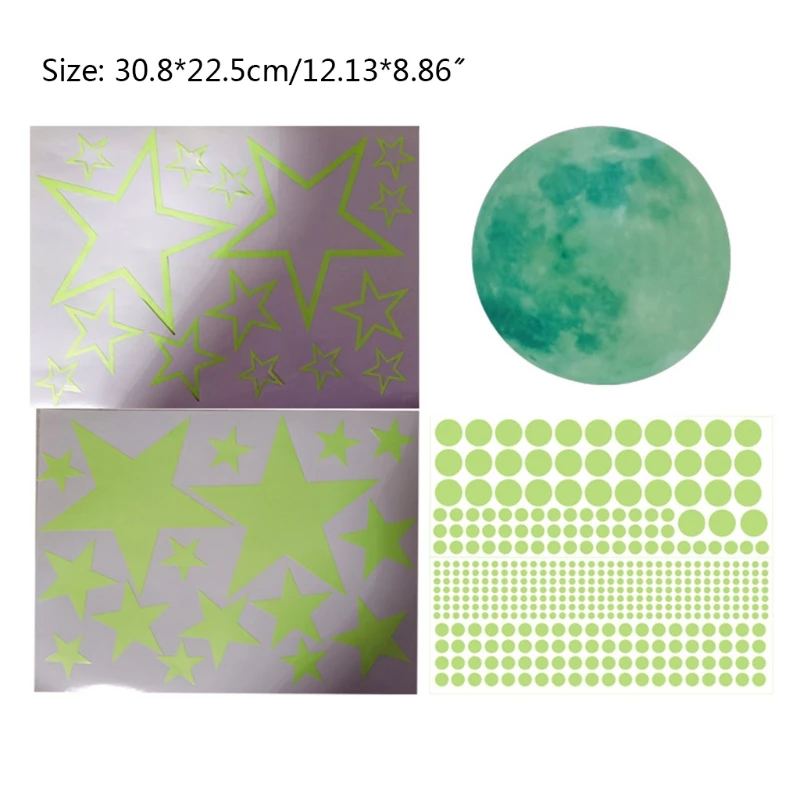 

Shine In The Luminous Moon Star Wall Stickers Fluorescent Wall Sticker. W0YC
