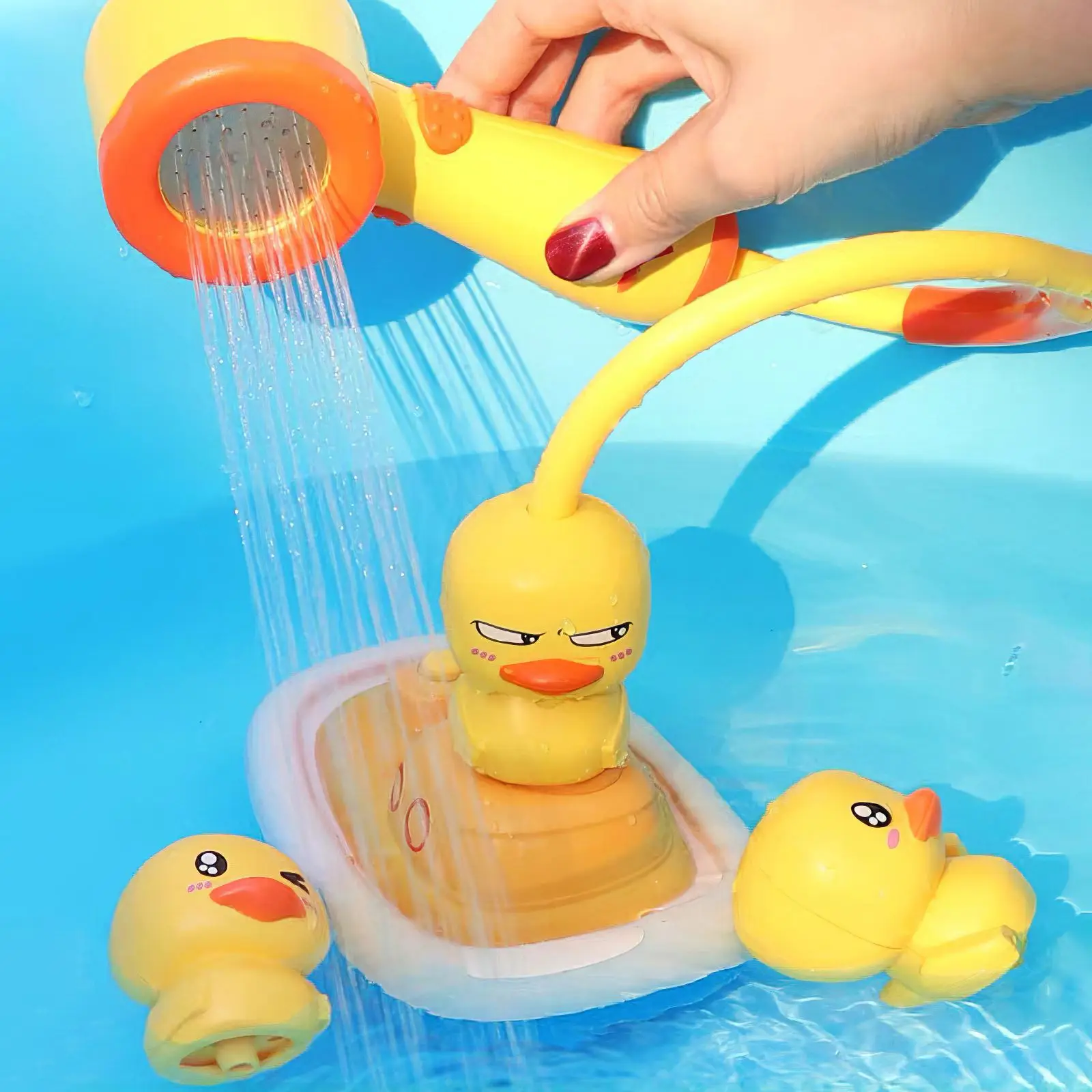 

Duck Sucker Shower Spray Water Toys Baby Bath Toys For Kids Electric Floating Bathtub Sprinkler Toy Child Swim Pool Spray Game