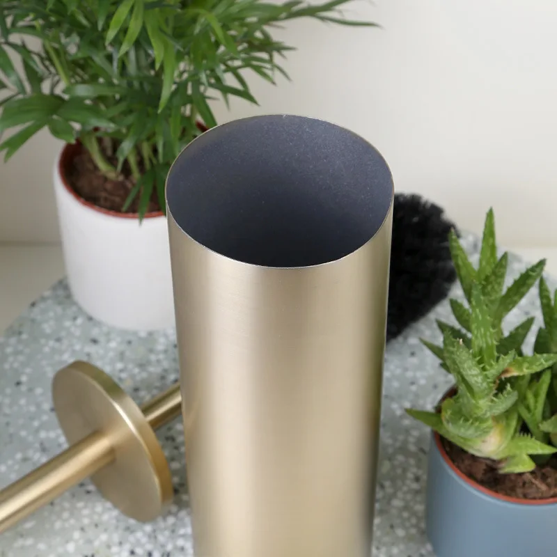 standing toilet brush holder304 stainless steel bathroom accessories in brushed gold durable type toilet clean brush holder free global shipping