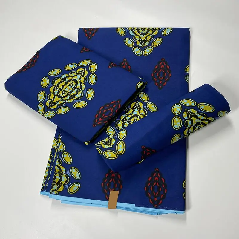 

Ткань из натуральной вощеной ткани, 100% хлопок, оригинальная африканская ткань из Анкары, 6 ярдов, ткань с вощеным принтом, Африканский воск, ...