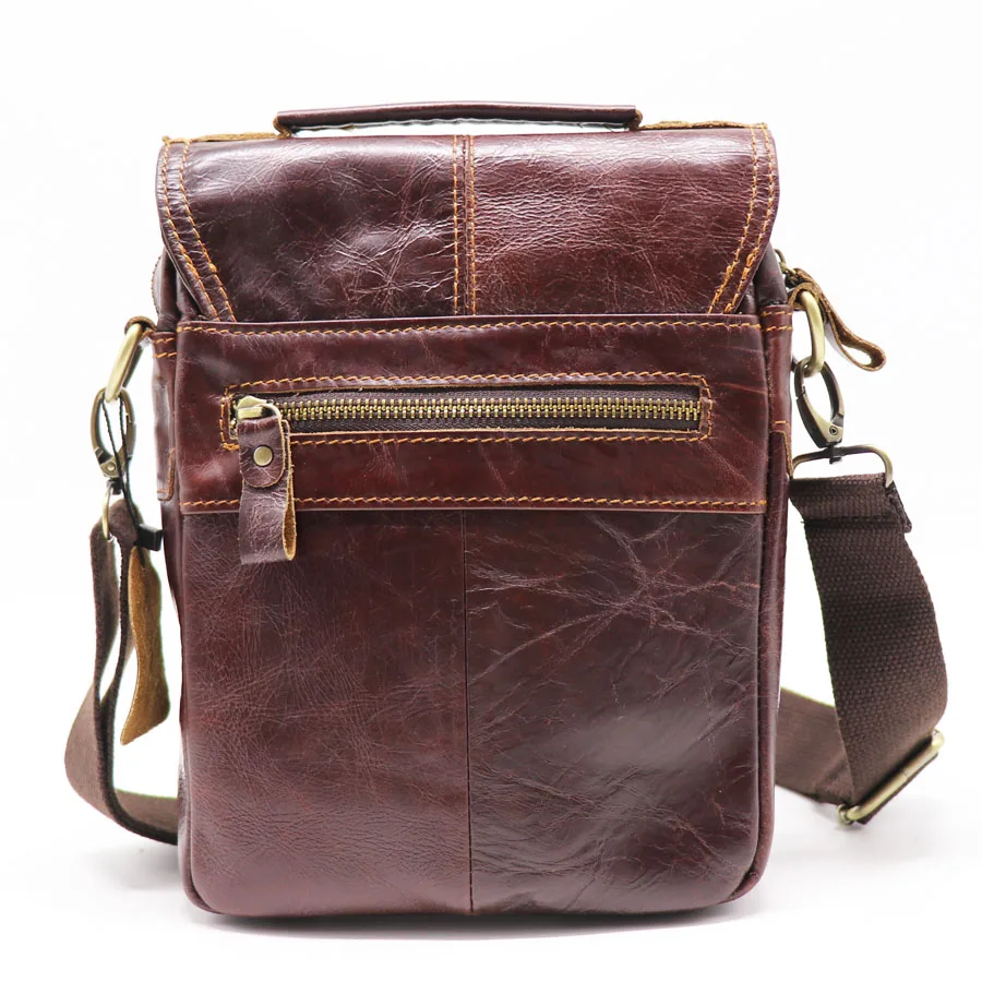 

Men Top-handle Handbag Genuine Leather Men's Crossbody Shoulder Bags 8' Cowhide Ipad Mini Pack