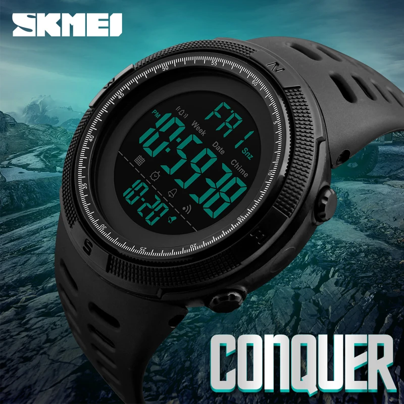 

SKMEI Brand Men Sports Watches Fashion Chronos Countdown Waterproof LED Digital Watch Man Military Wrist Watch Relogio Masculino