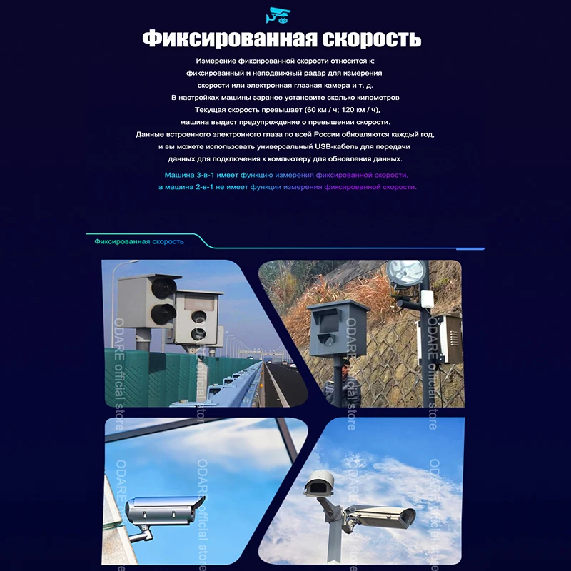 Радар-рекордер Odare 3 в 1 детектор радара с GPS для видеорегистратора Full HD 1080p
