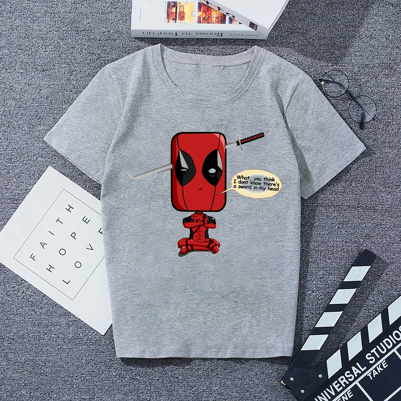 2289647 Повседневная футболка с коротким рукавом мужская серая хлопковая крутая