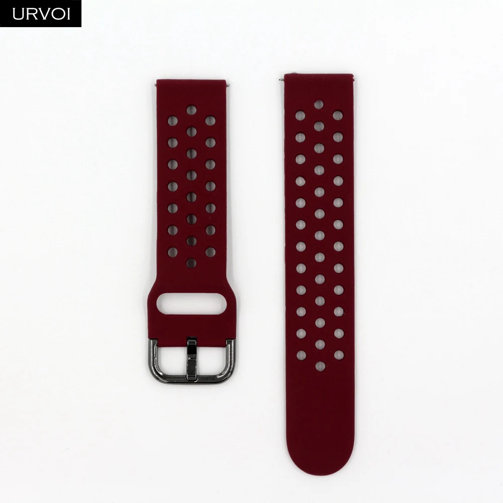 Dull Red URVOI силиконовой лентой для Galaxy Watch Active/42/46 мм шестерни ремешок для спортивных часов для HUAWEI GT быстроразъемные контакты мягкий сменный 20/22 мм - Цвет ремешка: Dull Red