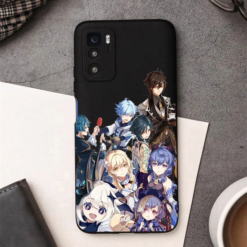 vidio game genshin impact phone case for poco m3 x3 pro f3 for xiaomi redmi note 10 pro 9c 9a 9 pro zhongli xiao anime cover free global shipping