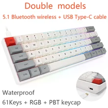 Мини механическая клавиатура 61Key Bluetooth 5 1 Беспроводная Проводная