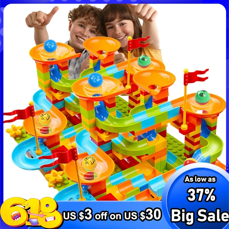 Большой Размеры Мрамор забе блоки лабиринт Шариковая дорожка строительные