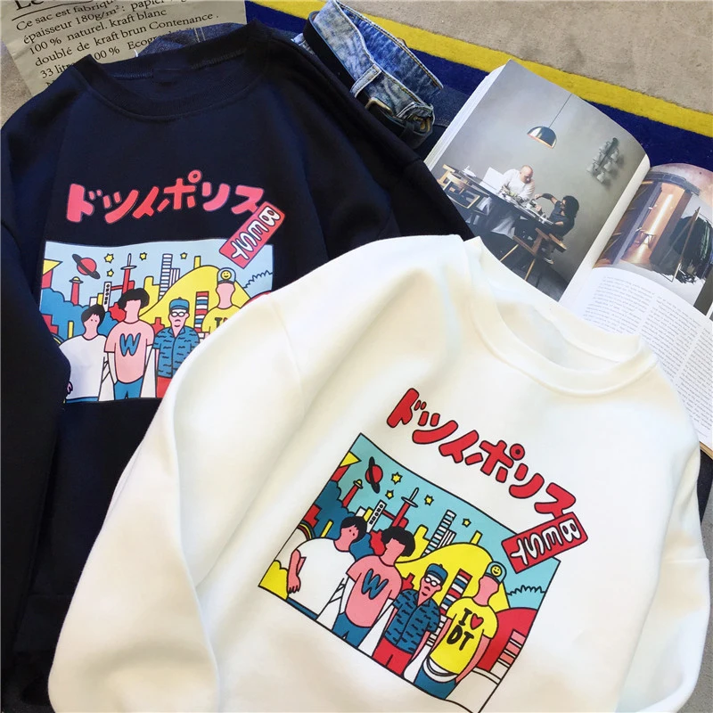 Крутые худи женская версия Harajuku свободный тонкий срез универсальная одежда толстовка с капюшоном странные вещи альбом Топ