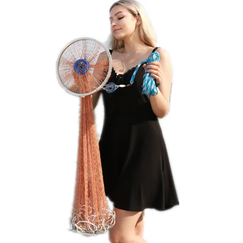 Рыболовные сети Finefish ручная сеть для заброса приманки с кольцом и грузилами