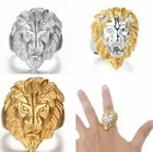 Мужское кольцо из титановой стали властный Лев кольцо в виде животного Рок Хип-хоп ювелирные изделия Золотое кольцо ювелирные изделия
