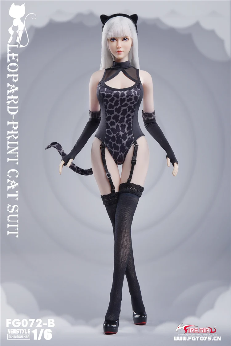 

1/6 Sexy Conjoined Suit Seamless FG072 Cartoon Leopard Pattern Stockings Model for 12 '' Action Figure Body