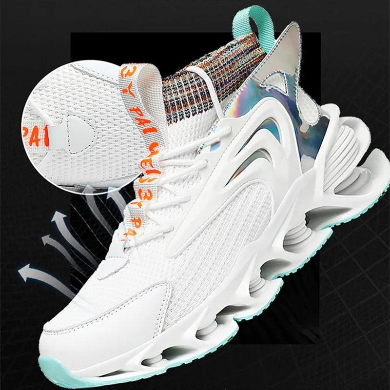 

Outdoor Males Wear-resistant Jogging Running Shoes Non Slip Lace Up Mens Leisure Sneakers Fashion Breathable Sports Shoes