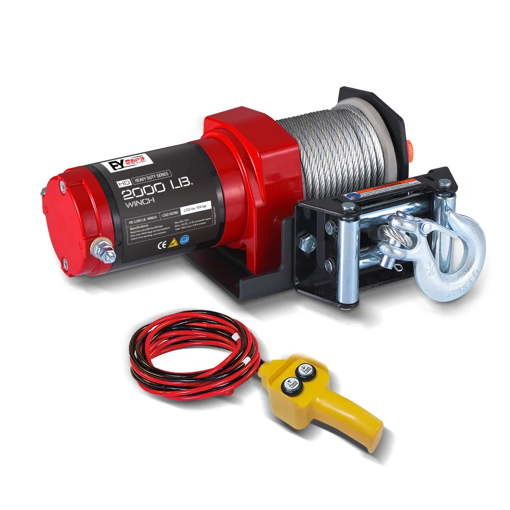 2000 lbs ATV/UTV Electric Winch Steel Cable ATV Off-road 12V/24V With 8M Rope | Инструменты