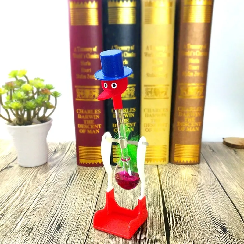 Vaso de beber l&iacute;quido sin interrupci&oacute;n creativo, p&aacute;jaro de la suerte, pato Bobbing, broma m&aacute;gica, juguete para ense&ntilde;ar f&iacute;sica, ecol&oacute;gico y seguro-4