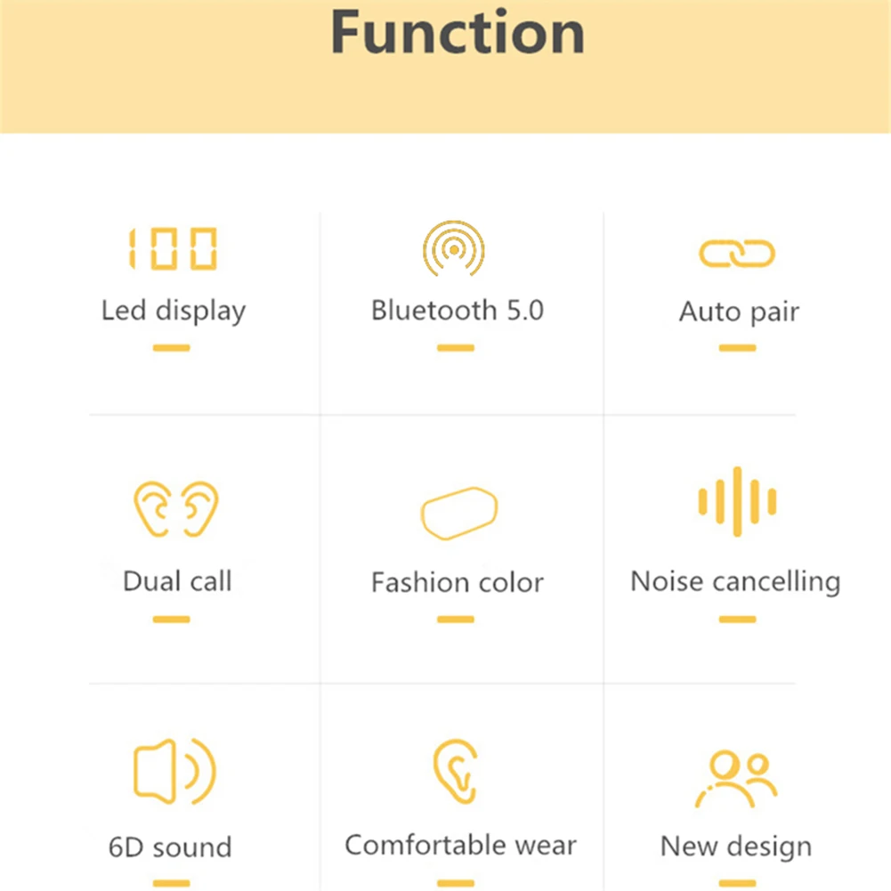 

XG21 Mini TWS Bluetooth 5.0 Noise Reduction Music HiFi In-Ear Wireless Sport Earbuds HiFi Hands-free Earphones