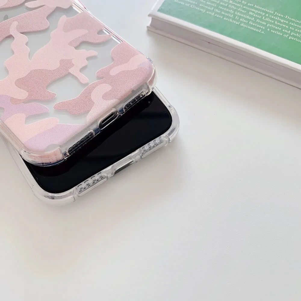 

For Iphone 11 Case 12 Pro Max Xr Xs X 7 8 Plus Cover Phone Camouflage Coque Transparent Soft Silicone Anti-Drop Back Shell