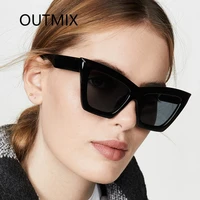 outmix female vintage sunglasses women fashion cat eye luxury sun glasses classic shopping lady black oculos de sol uv400