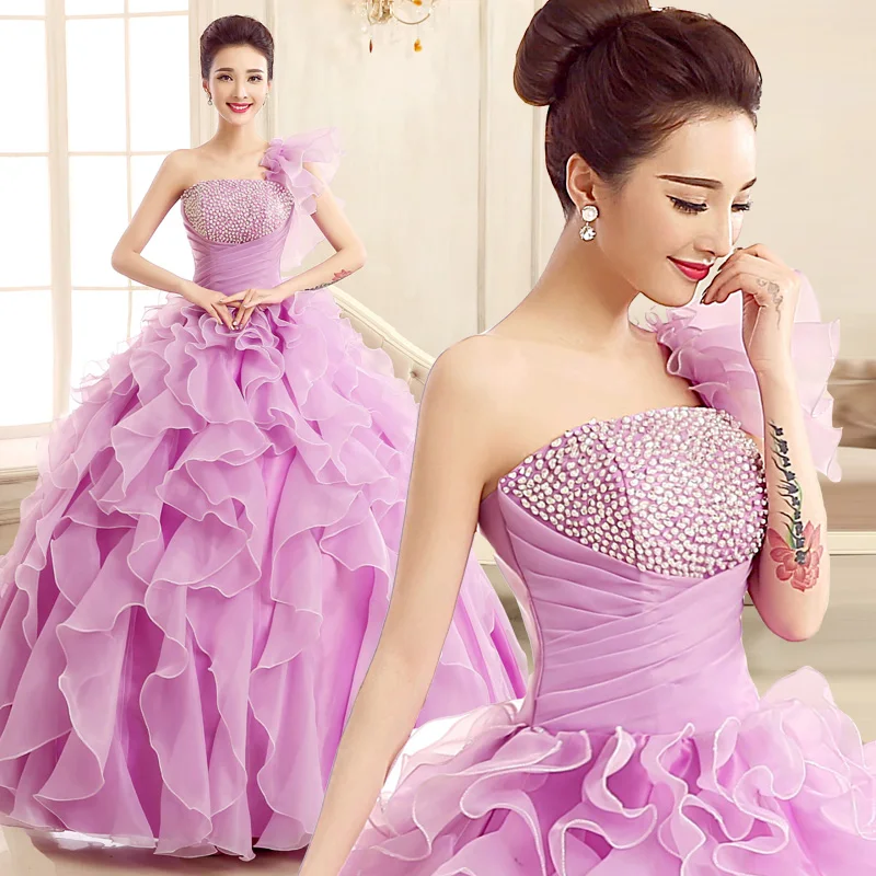 Шикарные блестящие платья Quinceanera на одно плечо модель 2019 года для отладки с