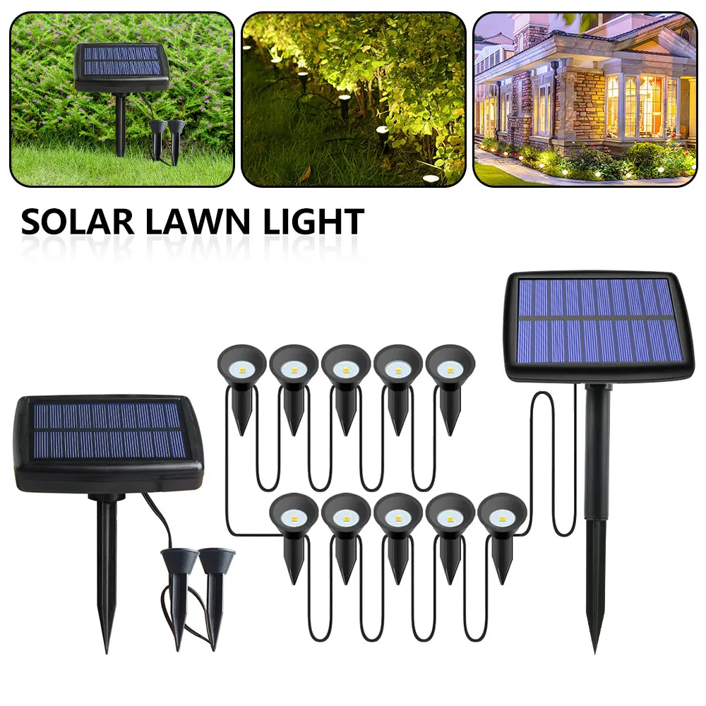 

Solar Landscape Spotlights Lawn Lamp Outdoor Garden Ground LED Light Waterproof Pathway Light Battery Powered Backyard Decor