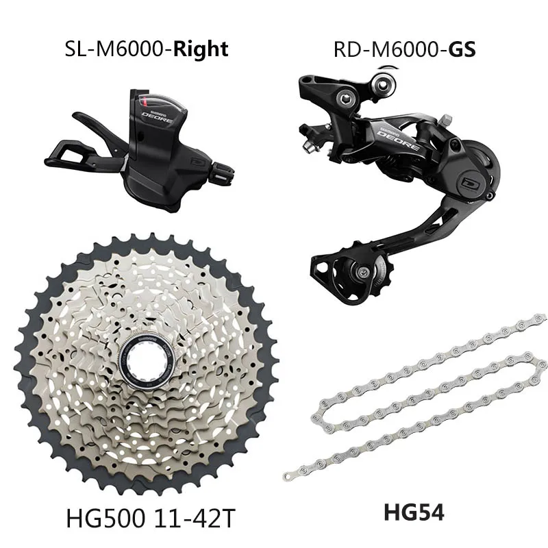 SHIMANO DEORE M6000 10 скоростной комплект для горного велосипеда MTB 1x10-speed 11-42T M6000 задний переключатель рычага переключения передач - Цвет: M6000 GS