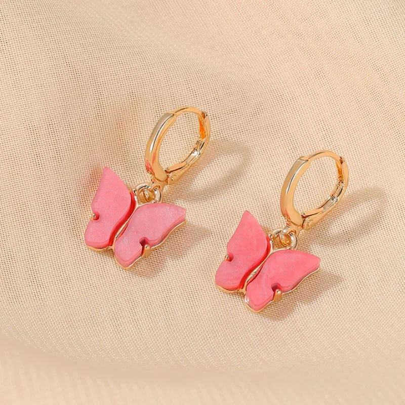 

Women korean Jewelry Creative Acrylic Butterfly Drop Earrings Birthday Gift