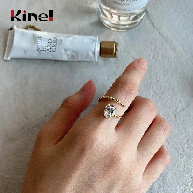 

Кинели, 18K, настоящая позолота, циркон кольца для женщин Рождественский подарок серебро 925 ювелирные изделия французский Стиль 2020 Новый
