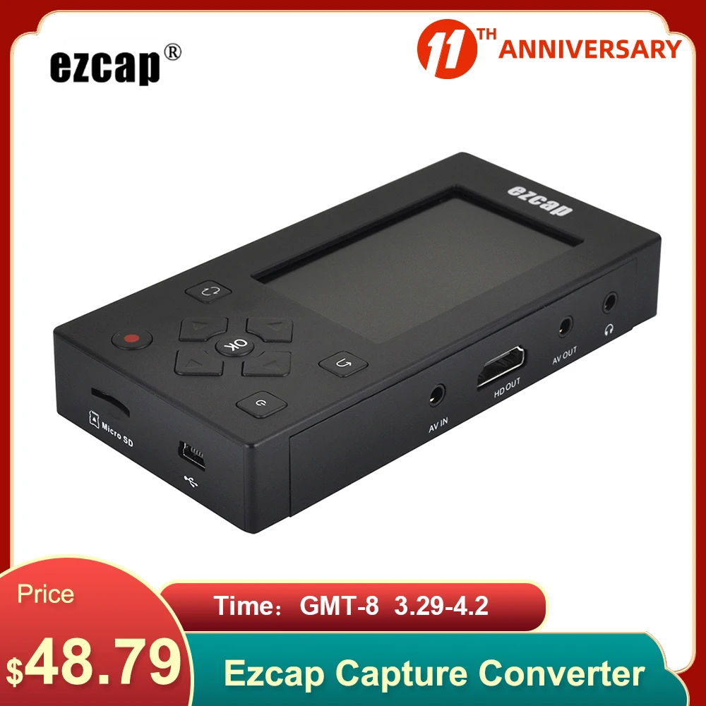 Ezcap аудио видео конвертер AV Регистраторы видеокассет к цифровому 8 Гб карта