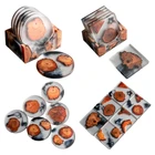 Подставки из пасторальной сосновой древесины с держателем, термостойкий Коврик, подставка для чайной чашки, украшение для стола, кухонные принадлежности