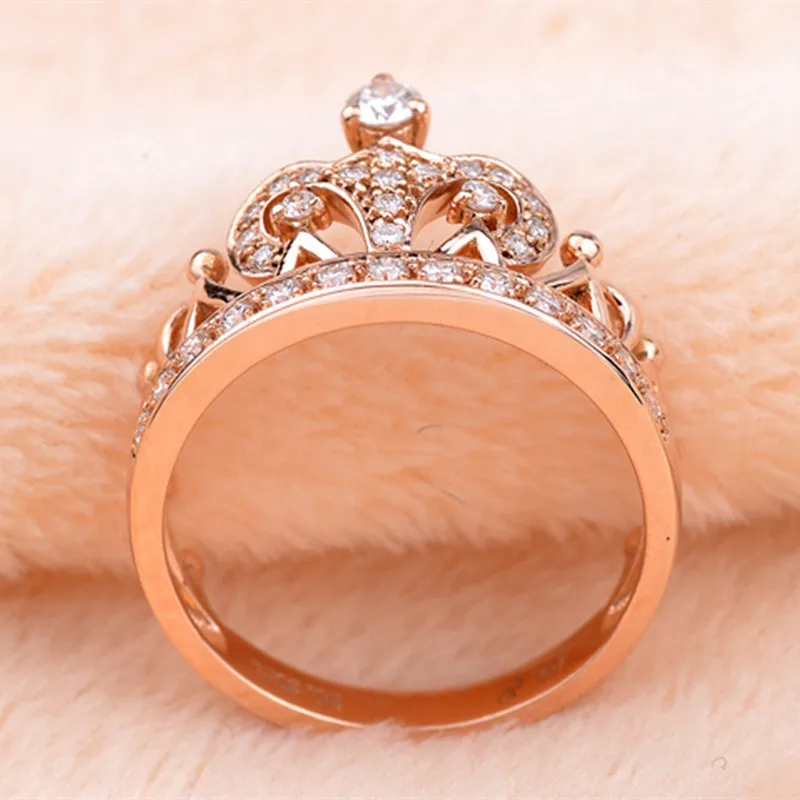 Кольцо с Королевской короной роскошное свадебное кольцо принцессы позолоченное