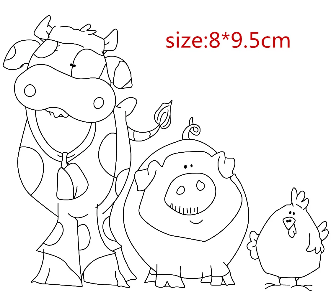 Beef pork chicken Transparent Silicone Stamp And metal die/Seal for DIY scrapbooking/photo album Decorative clear stamp sheets