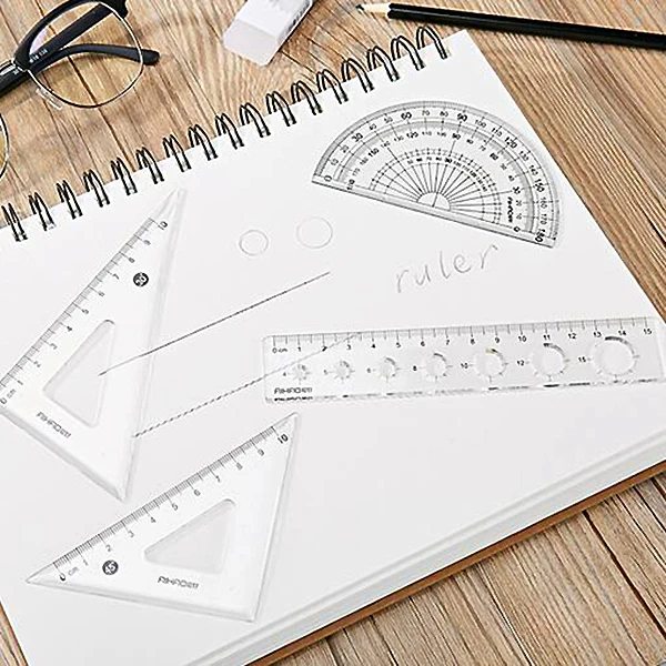 

4 pcs/set Novelty Simple Multi-purpose set straight ruler School Office Stationery Supplies Kids Gift(ss-503)