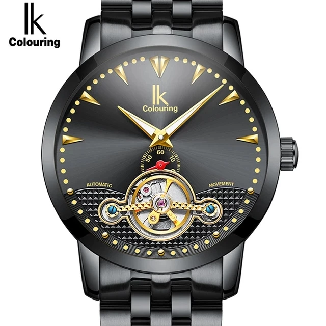

2020 IK fashion Men Gold Watches Automatic Mechanical Watch Male Skeleton Wrist Watch Stainless Steel Luxury Brand Sports Design