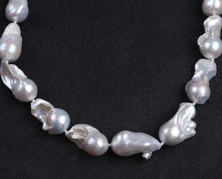 Miglior 14-16mm Collana Di Perle Fantasia Bianca Naturale Di Grande Forma Barocca