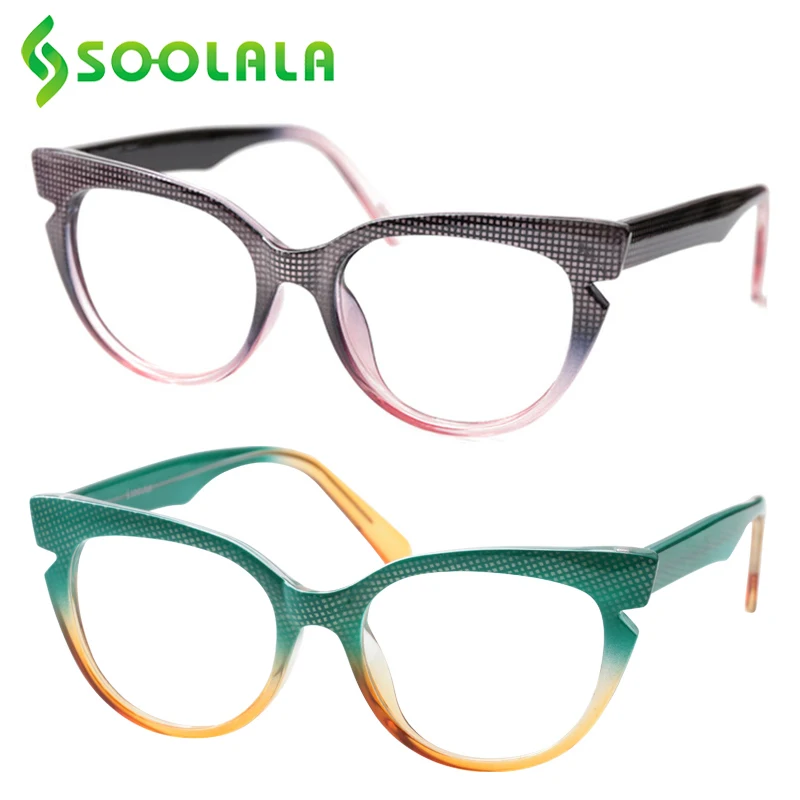 Женские очки SOOLALA цветные для чтения кошачий глаз оправа оптических очков при