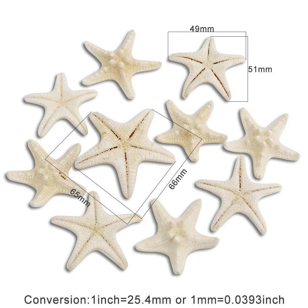 

7-10cm Bleach White Natural Finger Starfish Craft Decoration Natural Sea Star DIY Beach Cottage Wedding Decor